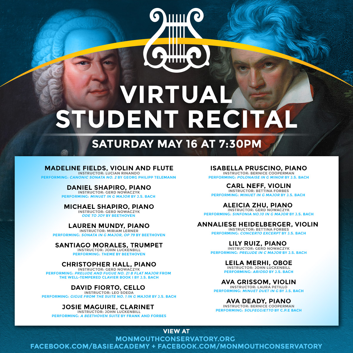 Virtual Student Recital Exploring Beethoven, Bach & More!